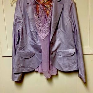 Silk FrenchDesigner Sexy Lilac Lace Camisole Matching Blazer inSeparate Listing
